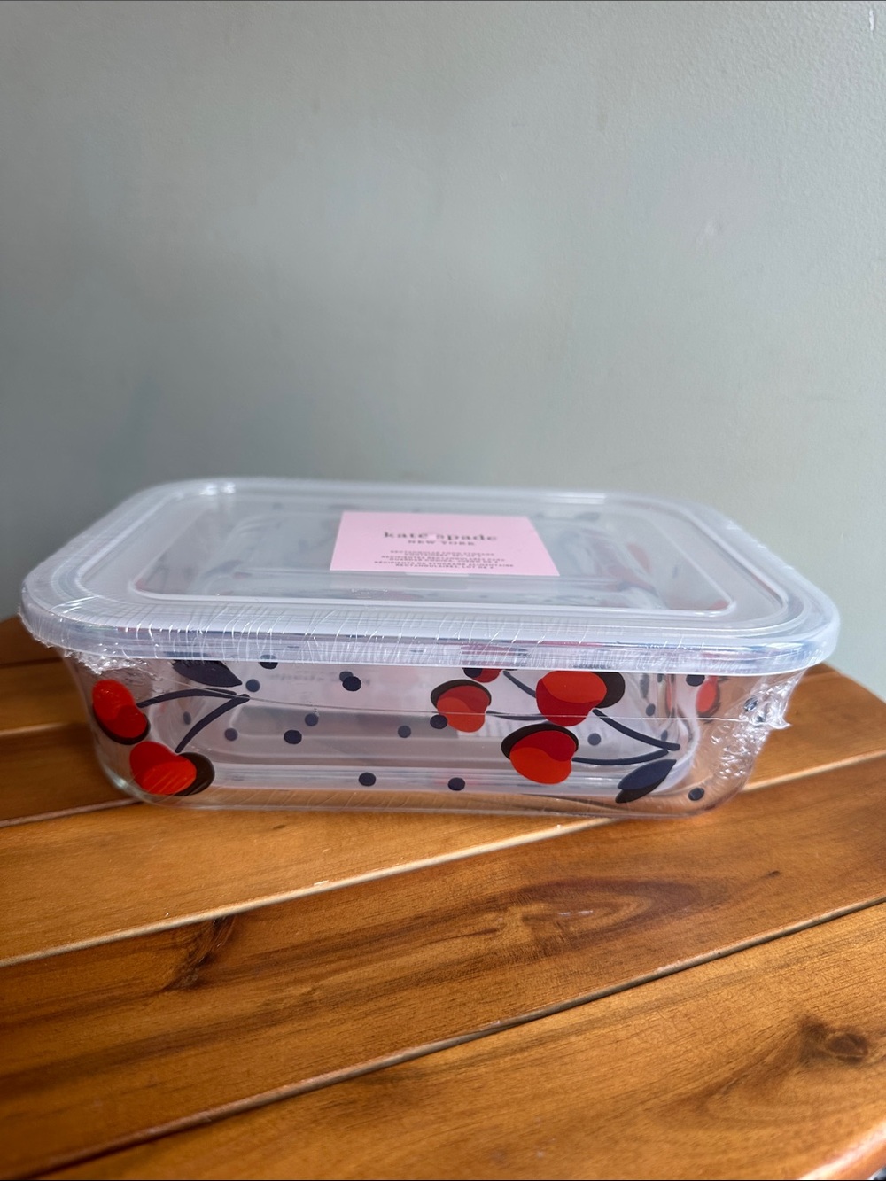 Nwt Kate spade vintage cherry dot rectangular food storage containers